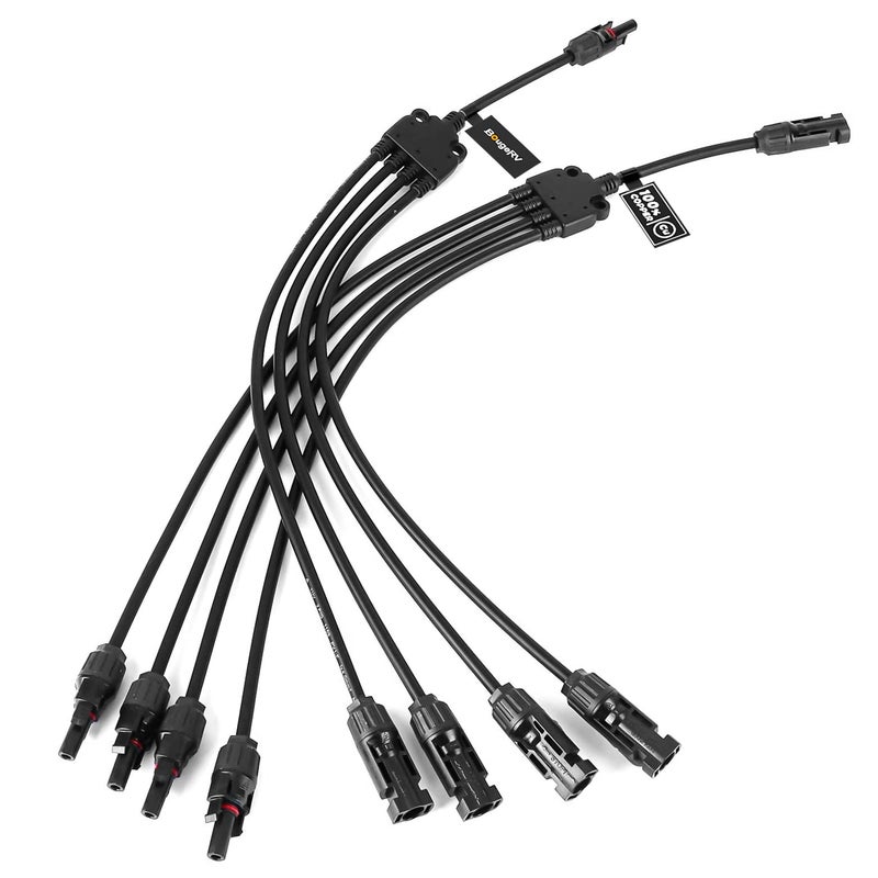 BougeRV Solar Y Branch Connectors Extra Long Solar Panel Parallel Connectors 1 to 4 Solar Cable Wire Plug Tool Kit (M/FFFF and F/MMMM) - Image 1